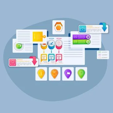 Abstract background with steps, parts, options, infographic template, way of Stock Illustration