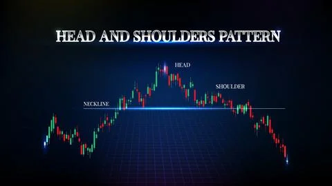 Abstract background of stock market head and shoulders price pattern with can イラスト素材