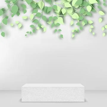 Abstract background with stone geometric 3d podiums. Vector illustration Stock Illustration