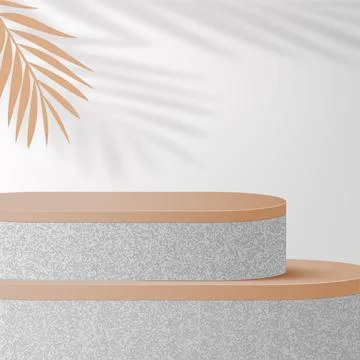 Abstract background with stone geometric 3d podiums. Vector illustration Stock Illustration