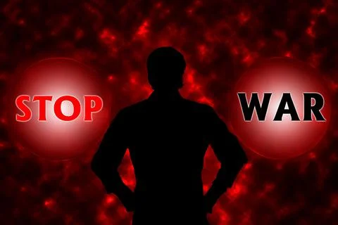 Abstract background with STOP WAR concept. Thinking, Success and Creativity. Stock Illustration