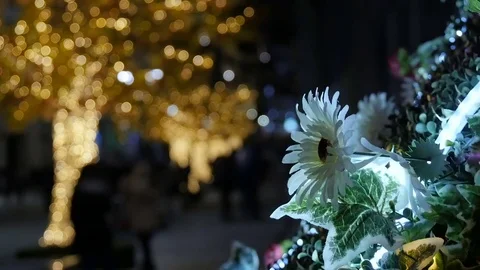 Abstract background, the streets are decorated for the holiday Video stock 70498151