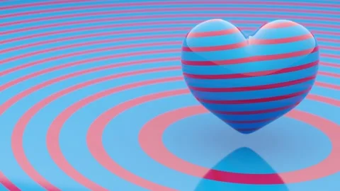 Abstract Background With The Striped Heart Stock Footage 164952497