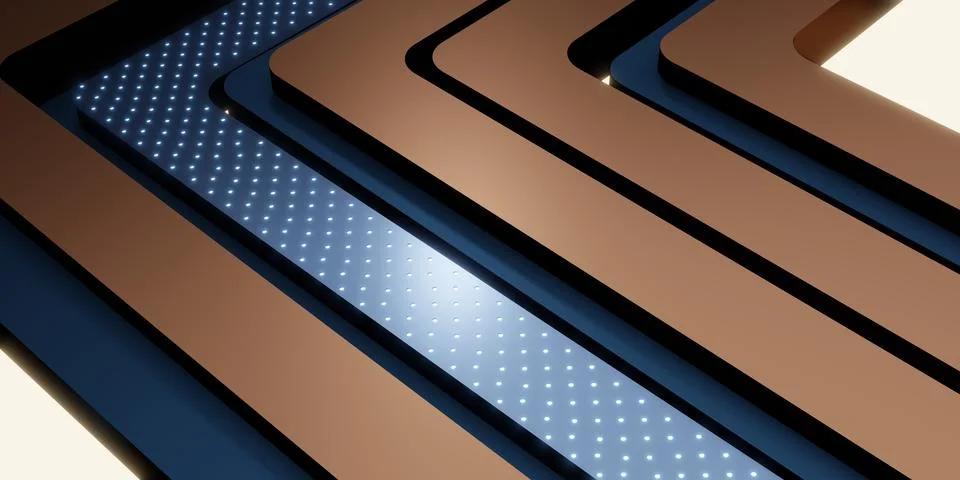 Abstract background Striped material shiny 3D technology illustration Stock Illustration