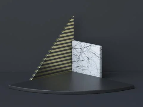 Abstract background with striped pattern triangle 3D Stock Illustration