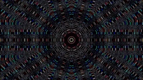Abstract background stripes and with shining light dots.Animation with circles Stock Footage 235386248