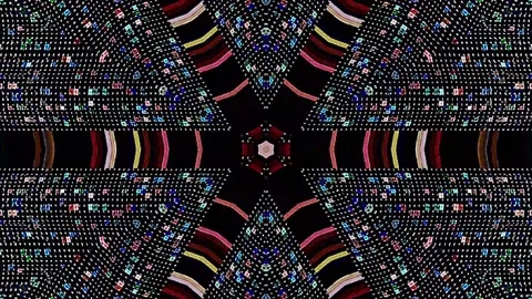 Abstract background stripes and with shining light dots.Animation with circles Stock Footage 235386709