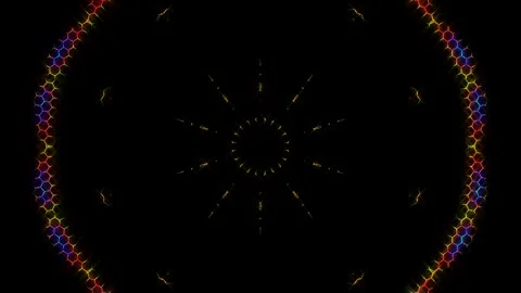 Abstract background stripes and with shining light dots.Animation with circles 스톡 동영상 296002737