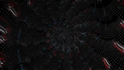 Abstract background stripes and with shining light dots.Animation with circles Video stock 303657582