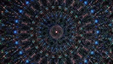 Abstract background stripes and with shining light dots.Animation with circles Video stock 307304219