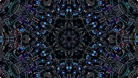 Abstract background stripes and with shining light dots.Animation with circles Video stock 307304535