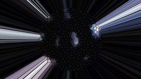 Abstract background stripes and with shining light dots.Animation with circles 스톡 동영상 308119228