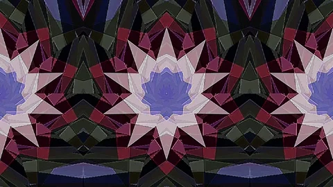 Abstract background stripes and with shining light dots.Animation with circles 動画素材 310295957