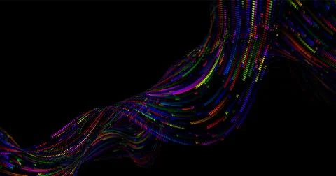 Abstract background of stripes consisting of circles of different colors and Stock Illustration