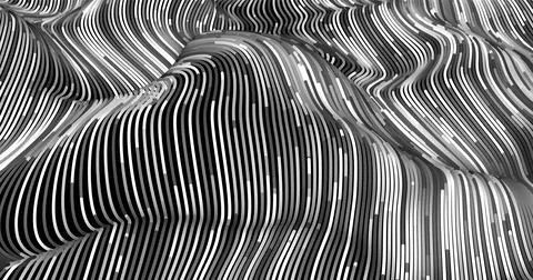 Abstract background with stripes of different and gradients. Particles in mot Stock Illustration