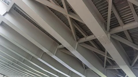 Abstract background of Structural Steel Framework Supporting The Bridge 스톡 사진
