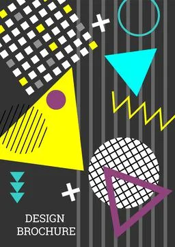 Abstract background in the style of Memphis. Geometric cover design. Fashiona Stock Illustration