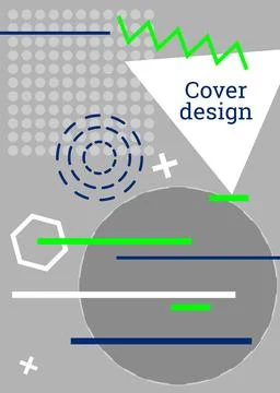 Abstract background in the style of Memphis. Geometric cover design. Fashiona Stock Illustration