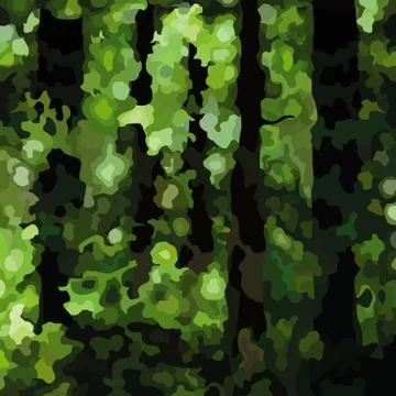 Abstract background of summer forest in green foliage Stock Illustration
