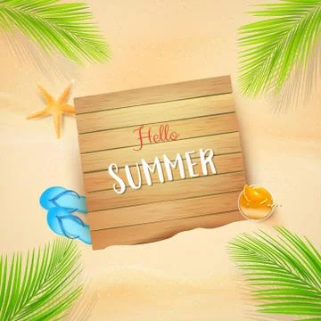 Abstract background summer sand beach with element Stock Illustration