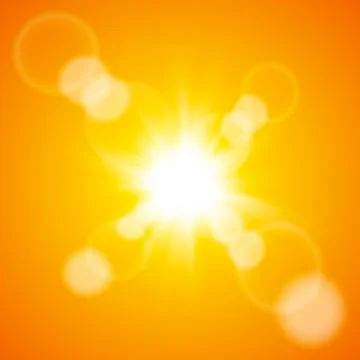 Abstract background with summer sun, lights and lens flares. Vector. Stock Illustration