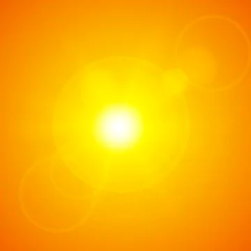 Abstract background with summer sun, lights and lens flares. Vector. Stock Illustration