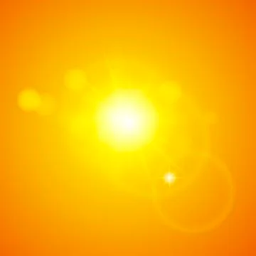 Abstract background with summer sun, lights and lens flares. Vector. Stock Illustration
