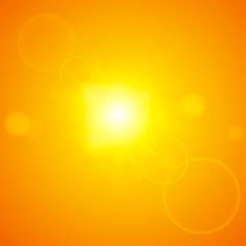 Abstract background with summer sun, lights and lens flares. Vector. Stock Illustration