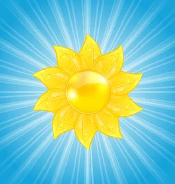 Abstract background with sun and light rays Stock Illustration