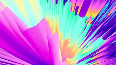 Abstract background. Surreal 3d wallpaper. Neon glow. 80s. 90s. Futuristic. Stock-Illustration
