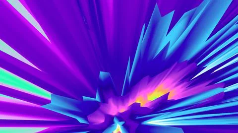 Abstract background. Surreal 3d wallpaper. Neon glow. 80s. 90s. Futuristic. Stock-Illustration