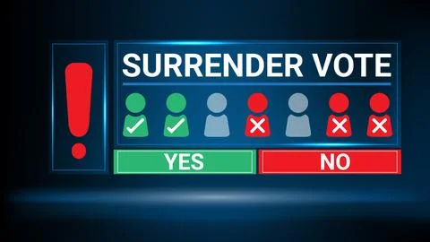 Abstract background of surrender vote yes or no ui screen game Stock Illustration
