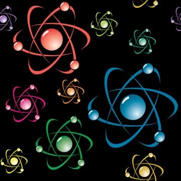 Abstract background with symbol of atom Stock Illustration