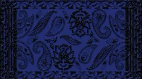 Abstract background with symmetric patterns in blue colors. Illustrazione stock