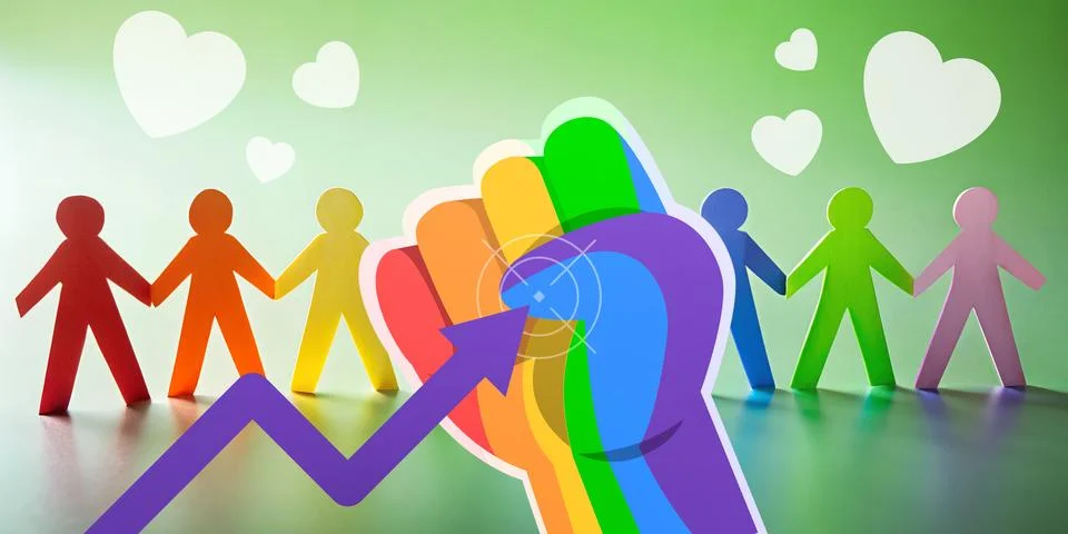 Abstract background. Teamwork concept and LGBTQ pride and the struggle Stock Illustration