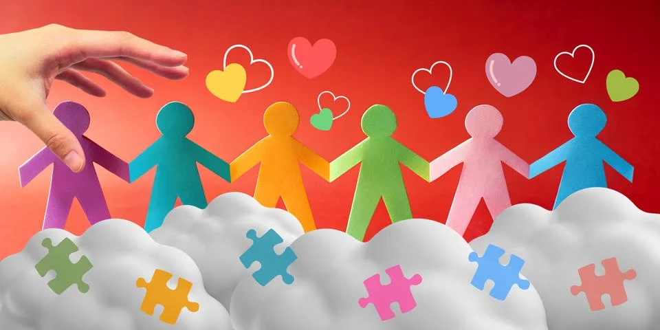 Abstract background. Teamwork concept and LGBTQ pride with equal expression Stock Illustration