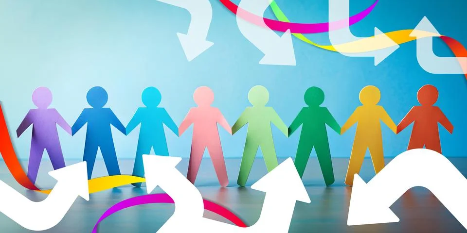 Abstract background. Teamwork ideas concept and LGBTQ talent development pathway Stock Illustration