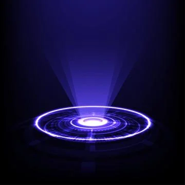 Abstract background with tech circles and rays 스톡 일러스트