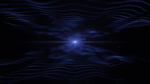 Abstract background. Techno blue imitation of sound waves on black backdrop Stock Photos