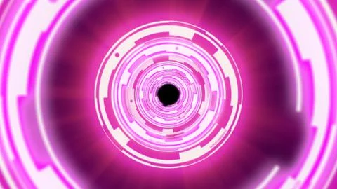 Abstract background techno circles tunnel Stock Illustration