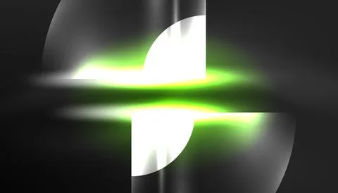 Abstract background techno neon glowing circle shapes and round elemetns with Stock Illustration
