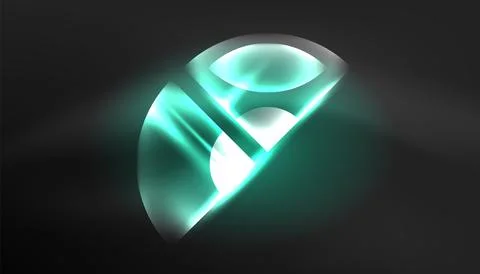 Abstract background techno neon glowing circle shapes and round elemetns with Stock Illustration