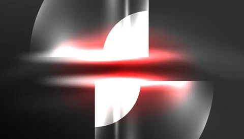 Abstract background techno neon glowing circle shapes and round elemetns with Stock Illustration