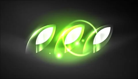 Abstract background techno neon glowing circle shapes and round elemetns with Stock Illustration
