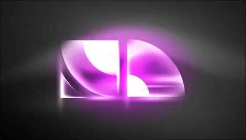Abstract background techno neon glowing circle shapes and round elemetns with Stock Illustration