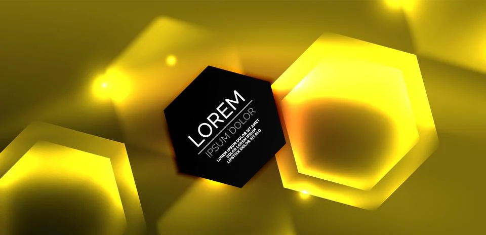 Abstract background techno neon hexagons. Hi-tech vector illustration for Ilustración de archivo