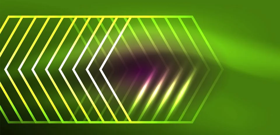 Abstract background techno neon hexagons. Hi-tech vector illustration for Stock Illustration
