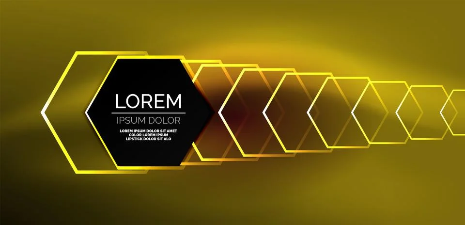 Abstract background techno neon hexagons. Hi-tech vector illustration for Stock Illustration