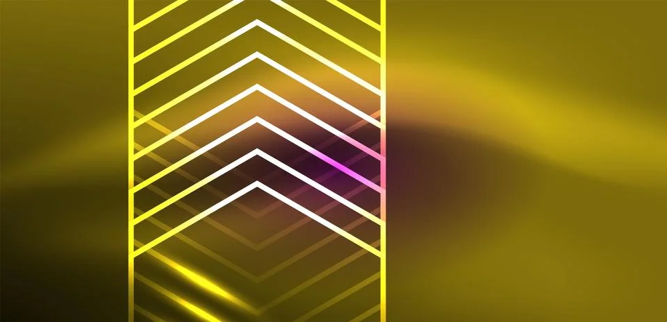 Abstract background techno neon hexagons. Hi-tech vector illustration for Illustrazione stock