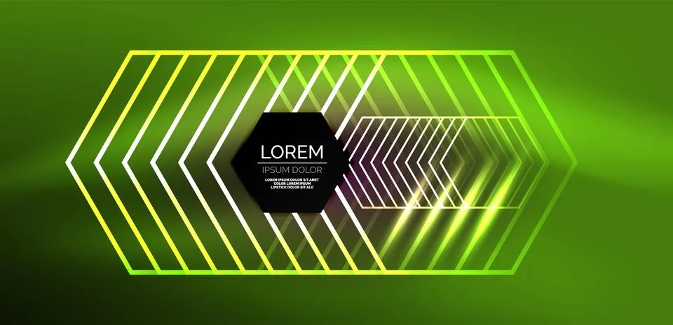 Abstract background techno neon hexagons. Hi-tech vector illustration for Ilustración de archivo